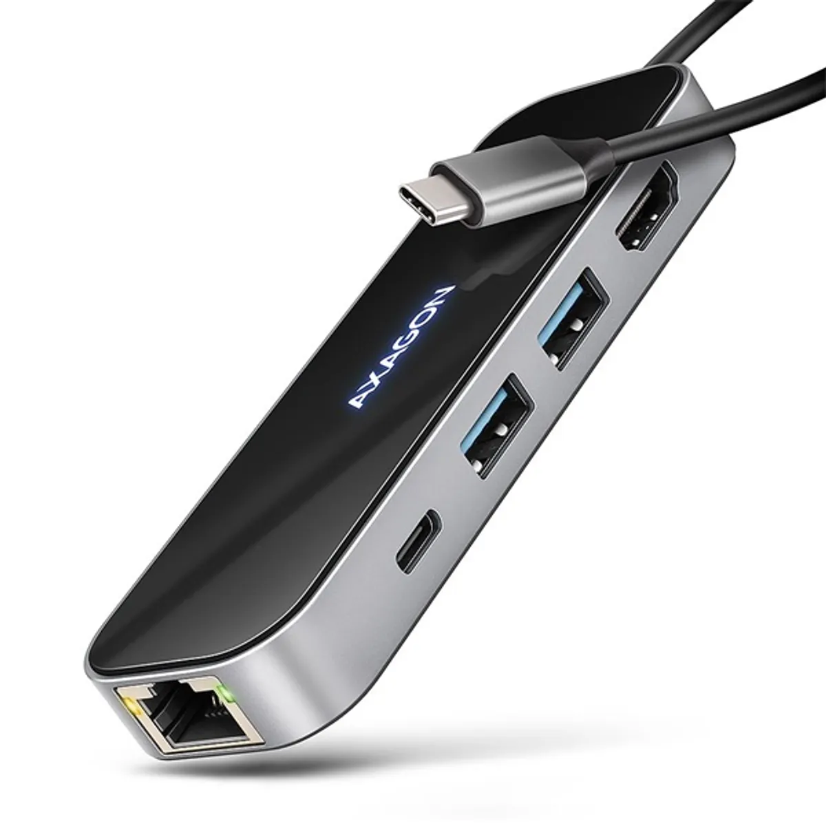 Axagon HMC-6GLN USB-C és USB-A HDMI LAN 3 USB-port 1Gb 6in1 hub #1