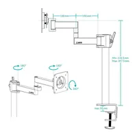 Arctic AEMNT00061A X1 asztali monitorkar fekete 43" 1 db VESA 75x75;100x100 forgatható 360 billenthető 15 kábelrendező #6