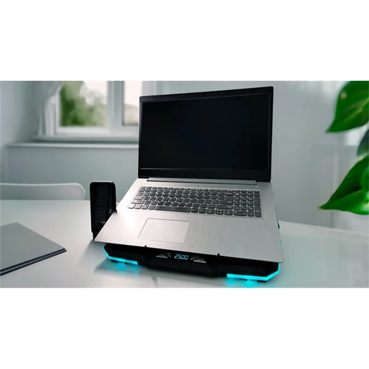FROGGIEX FX-PC-P1-BL NitroCooling 5x ventilátor rgb világítás usb hub telefontartó fekete #7