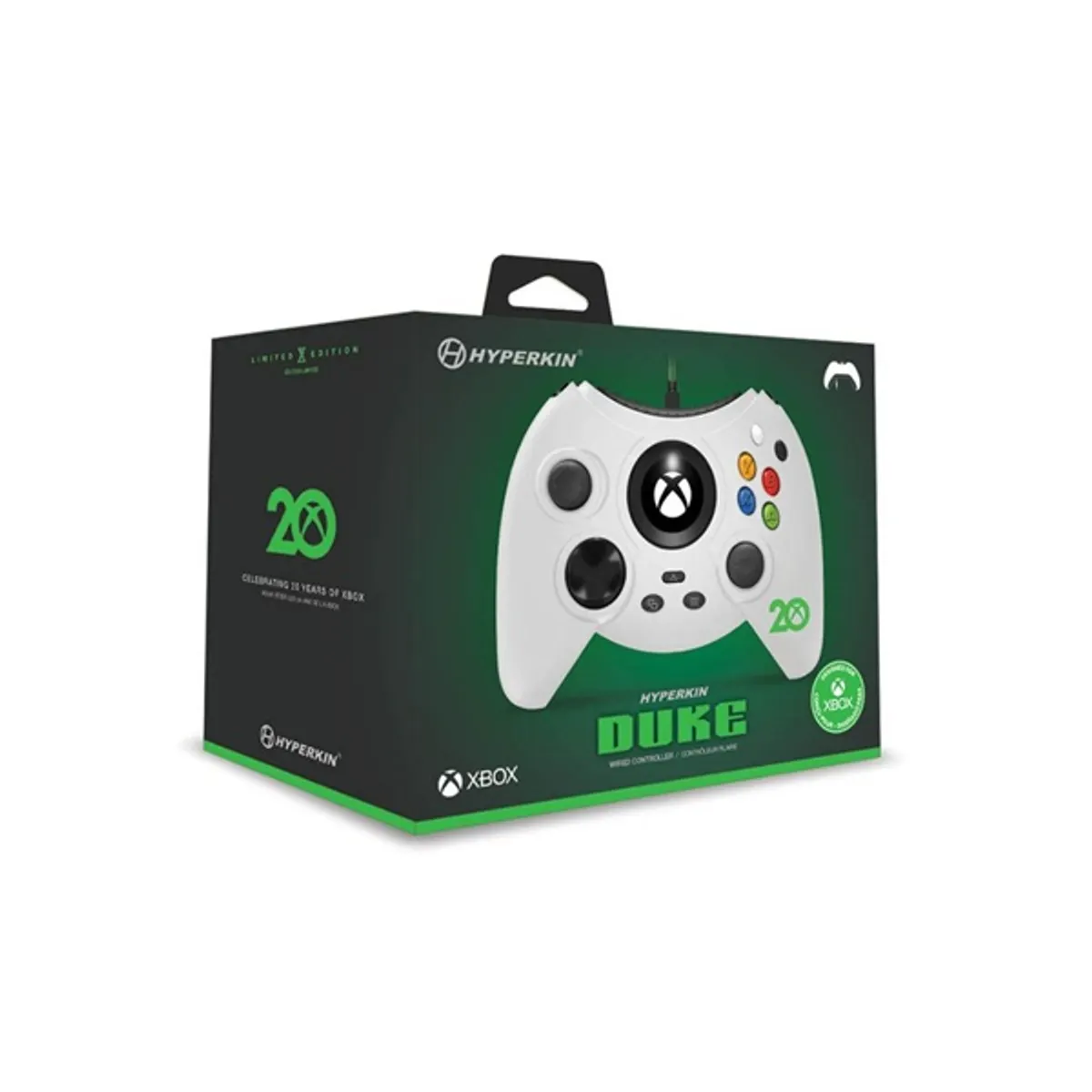 Hyperkin M02668-ANWH Duke vezetékes kontroller fehér, kompatibilis Xbox Series X és S, Xbox One, Windows 10 vagy 11, 20. évfordulós kiadás #6