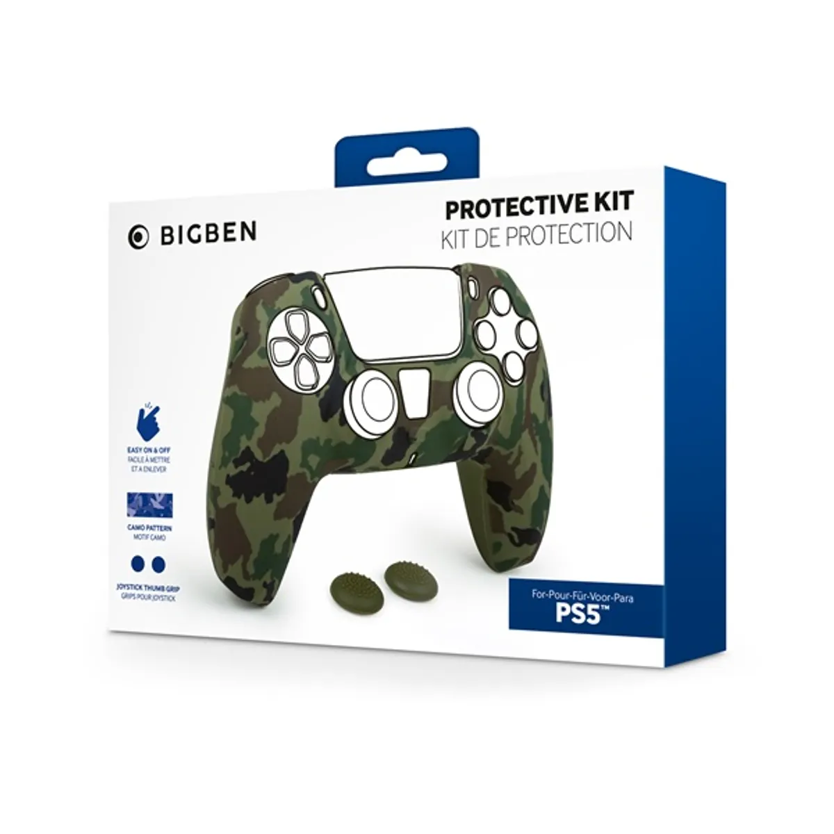 BIGBEN 2807369 PS5 DualSense védő készlet terepmintás szilikon kontrollervédő és joystick védők #1