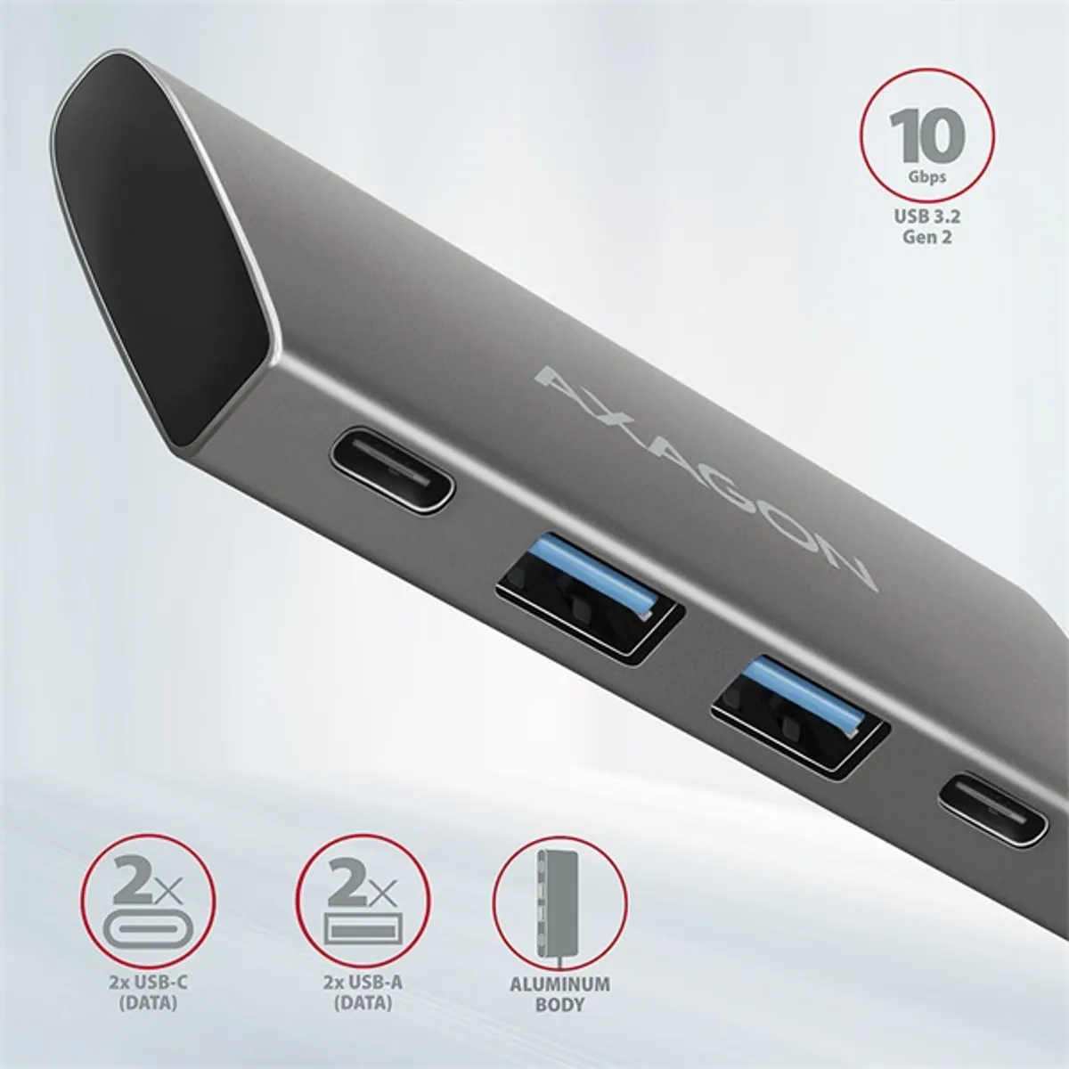 AXAGON HMC-4G2 SpeedSter 4-port USB-C hub 2 USB-A és 2 USB-C 10 Gbps USB 3.2 Gen 2 #2