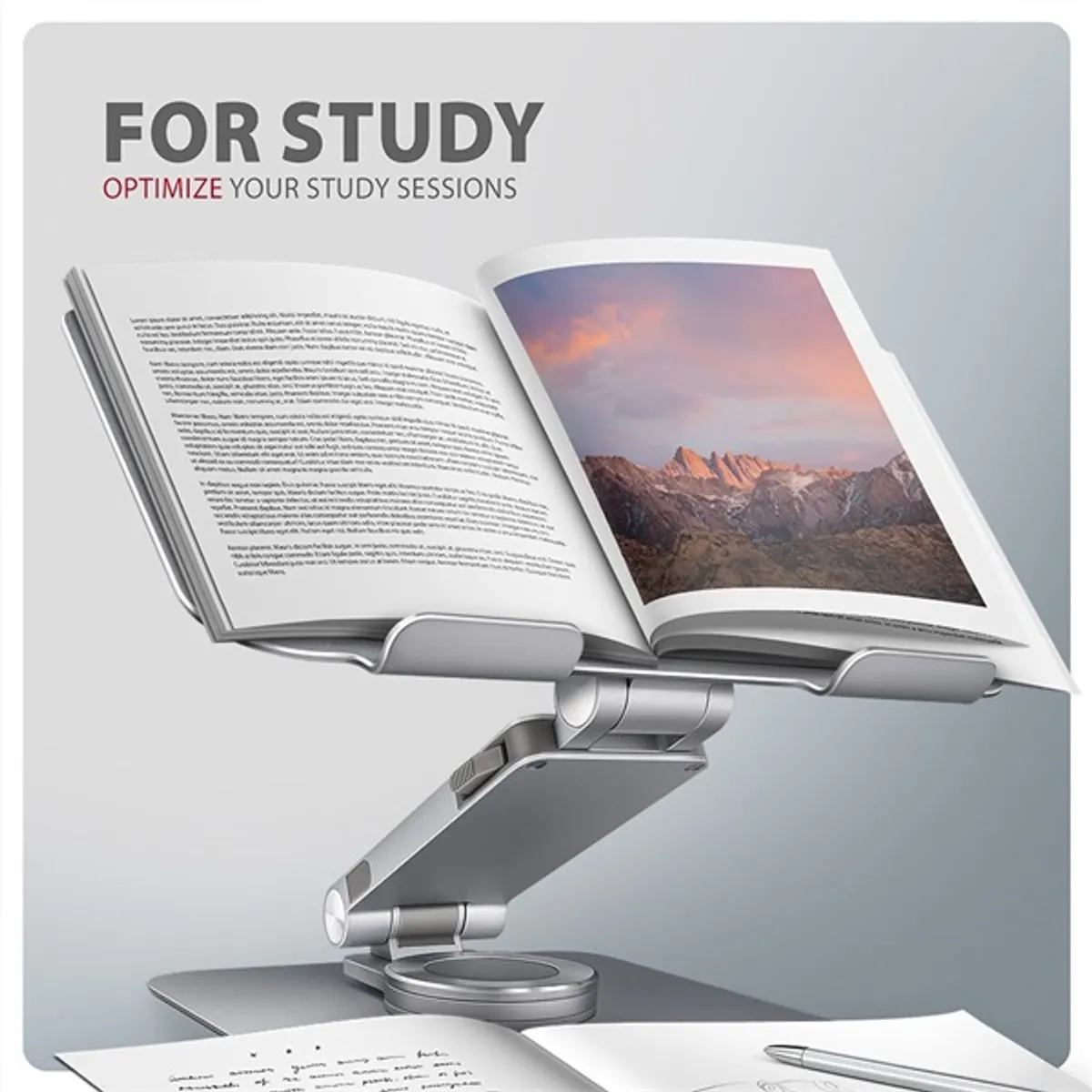 AXAGON STND-LR ALU HQ ezüst 360 fokos forgatás 10"-17,3" laptop állvány #8