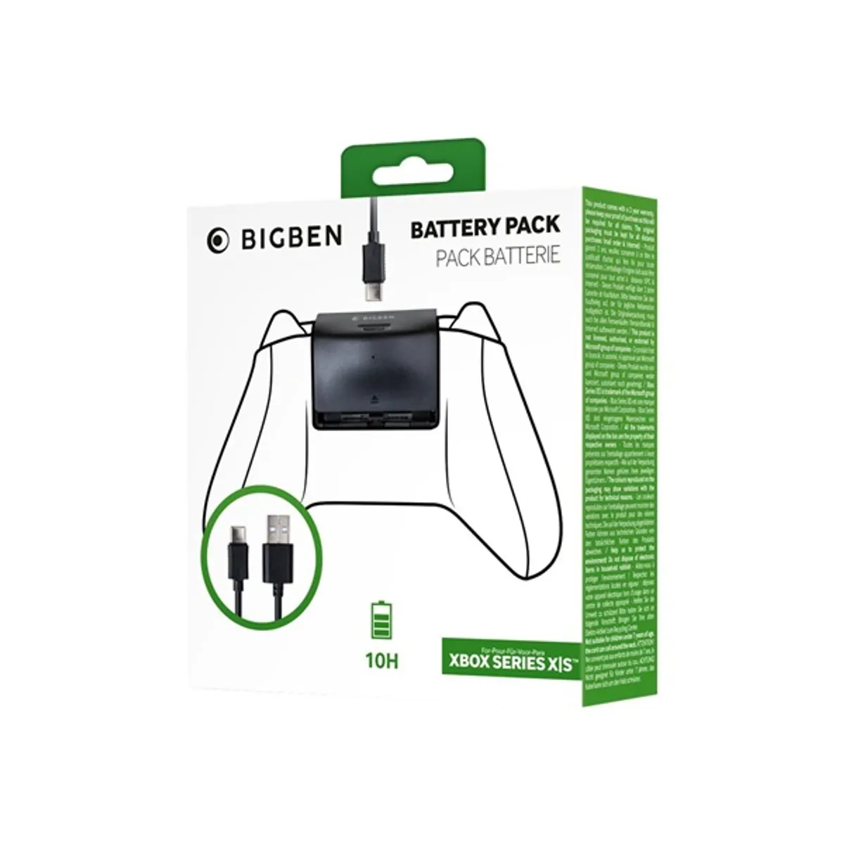 BigBen 2807371 Xbox Series X fekete tölthető kontroller akkumulátor + 3m USB kábel #1
