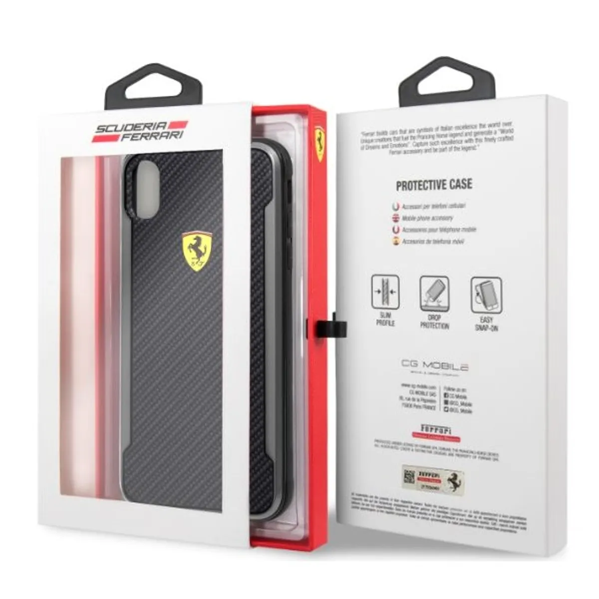 Ferrari FESPCHCI65CBBK SF Racing iPhone XS Max tok karbon hatású fekete #3