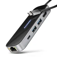 Axagon HMC-6GLN USB-C és USB-A HDMI LAN 3 USB-port 1Gb 6in1 hub