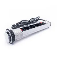 TOO PPS-303-3S beépíthető hálózati elosztó ezüst, 3x SCHUKO, 1,8 m kábel, kapcsolóval, IP20 #3