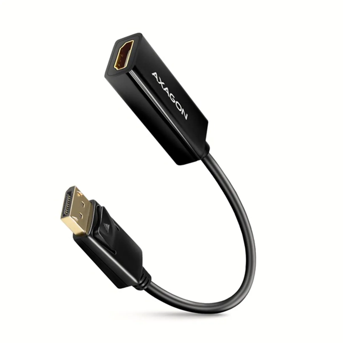 AXAGON RVD-HI14N DisplayPort-HDMI adapter fekete szerelt 15 cm displayport apa hdmi anya #1