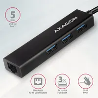 AXAGON HMC-GL3A USB-C hub és Gigabit LAN 3 USB-A RJ-45 5 Gbps 20 cm USB-C kábel #2