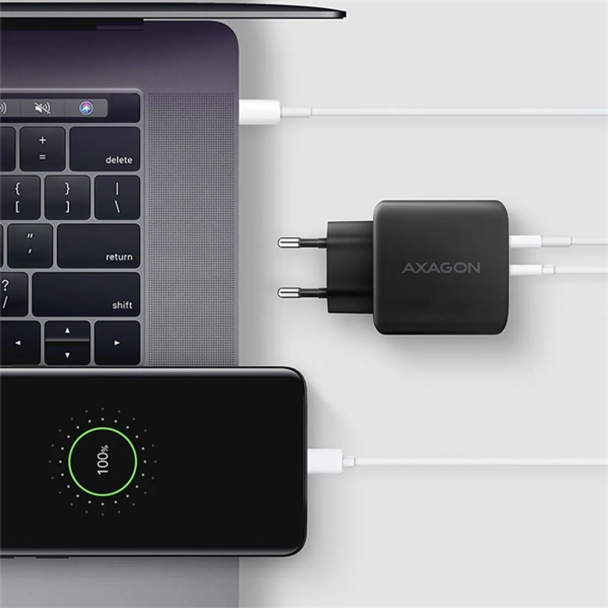 AXAGON ACU-PQ45 GaN PD3.0 QC4 45W 1x USB-A 1x USB-C #10