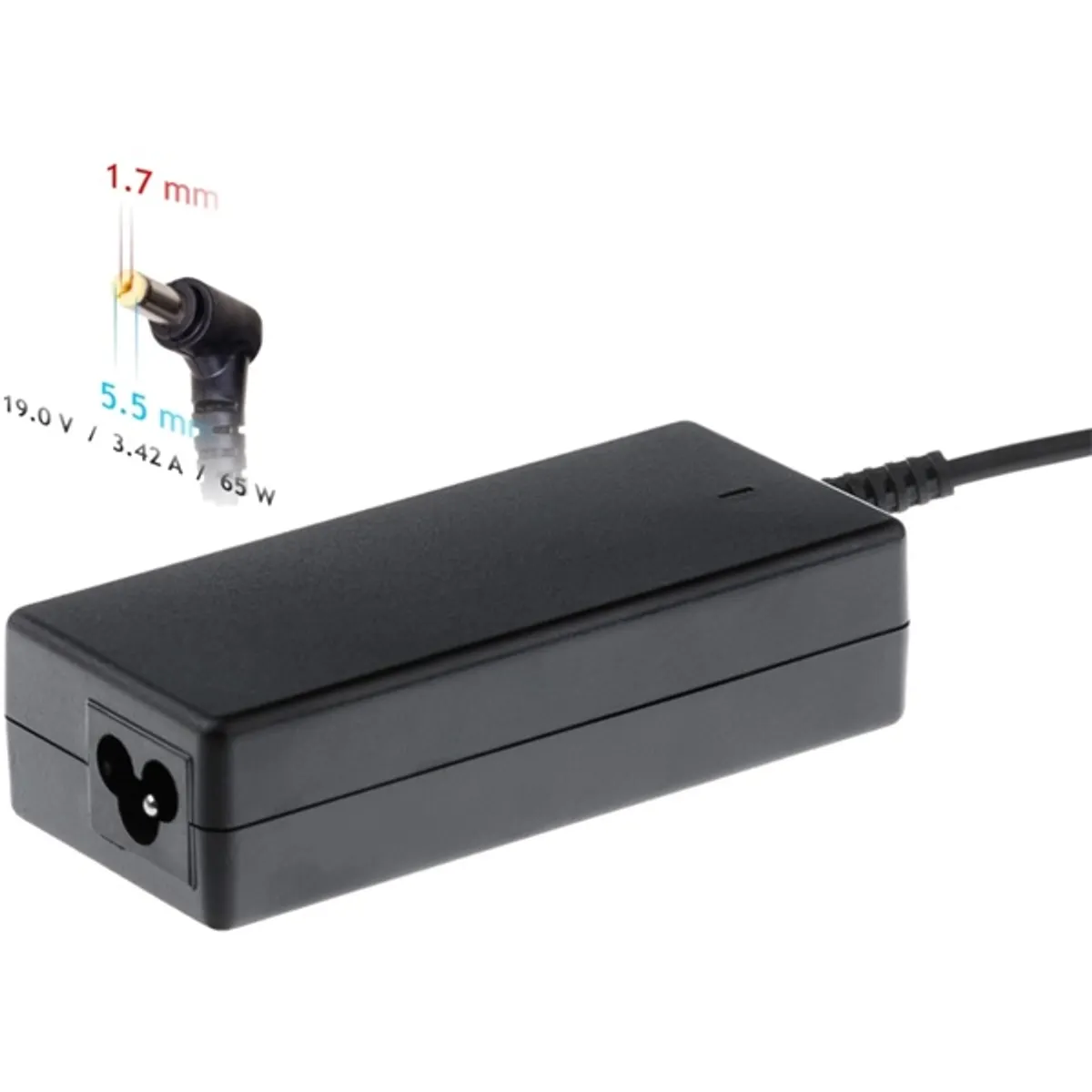 Akyga AK-ND-06 notebook töltő 65 W 19 V 3.42 A 5.5x1.7 mm 1.2 m fekete #2