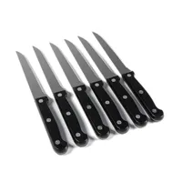 IRIS KT-602 steak-kés készlet 7 részes rozsdamentes acél pengék fa tároló blokk #3
