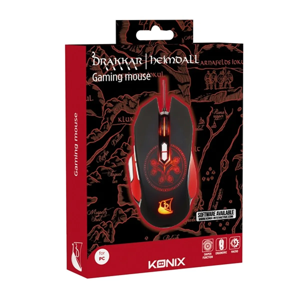 Drakkar KX-GMD-30-PC Heimdall gamer egér 4000 dpi USB vezetékes 9 programozható gomb fekete #6