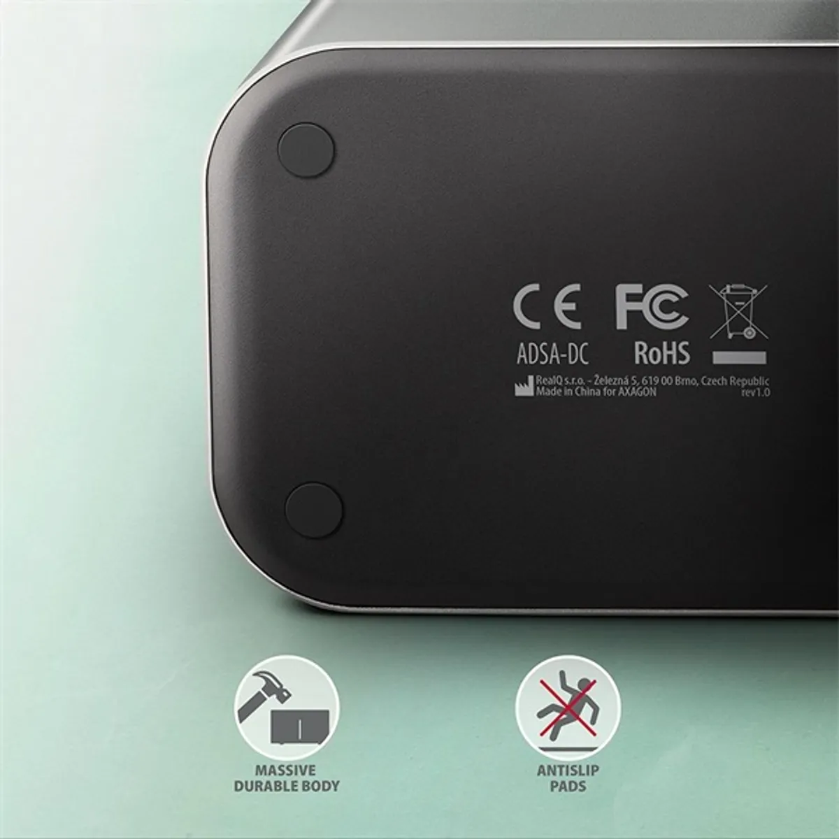 AXAGON ADSA-DC duál dokkoló 2x sata 2.5" 3.5" usb-c 5gbps #8