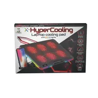 FROGGIEX FX-PC-P2-R HyperCooling Notebook hűtőpad 6 ventilátor USB hub RGB fekete 15.6" #6