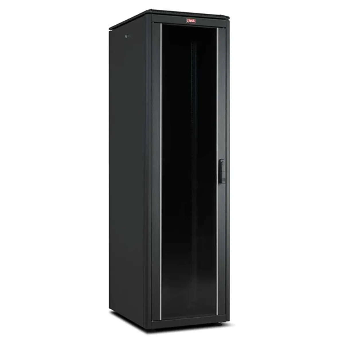 LANDE LN-FS42U6080-BL-111 DYNAmic 600x800 42U 19" rack szekrény fekete első ajtó: biztonsági üveg, hátsó ajtó: levehető lemez, oldalpanelek levehetők, 2 pár raszter-sín, teherbírás 600 kg, szintezőlábak #1