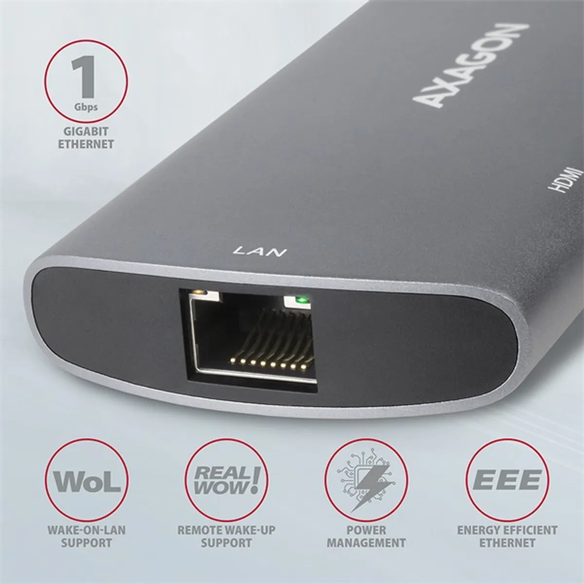 AXAGON HMC-6M2 6in1 dokkoló M.2 SATA USB-C PD60W HDMI 4K RJ45 #4