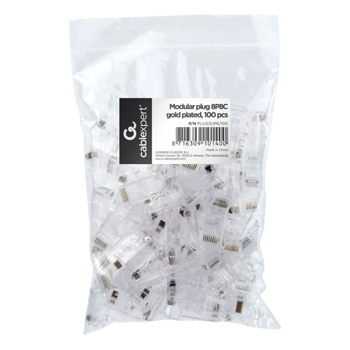 GEMBIRD PLUG3UP6/100 RJ45 CAT5e UTP csatlakozó dugó átlátszó #1