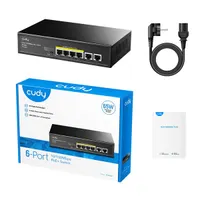 CUDY FS1006P 6-portos 10-100 Mbps PoE switch, fémház, 4 PoE port, VLAN támogatás, PoE max 60W, 1 PoE+ port, 2x uplink #5