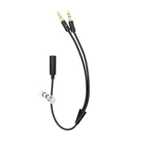 SBOX 35F-2X35M/R 3,5 mm jack aljzat, 2 db 3,5 mm dugó, fekete, 20 cm, átalakító