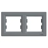 Schneider EPH5800262 ASFORA 2-es keret vízszintes acél abs IP20 83 mm 154 mm 9 mm