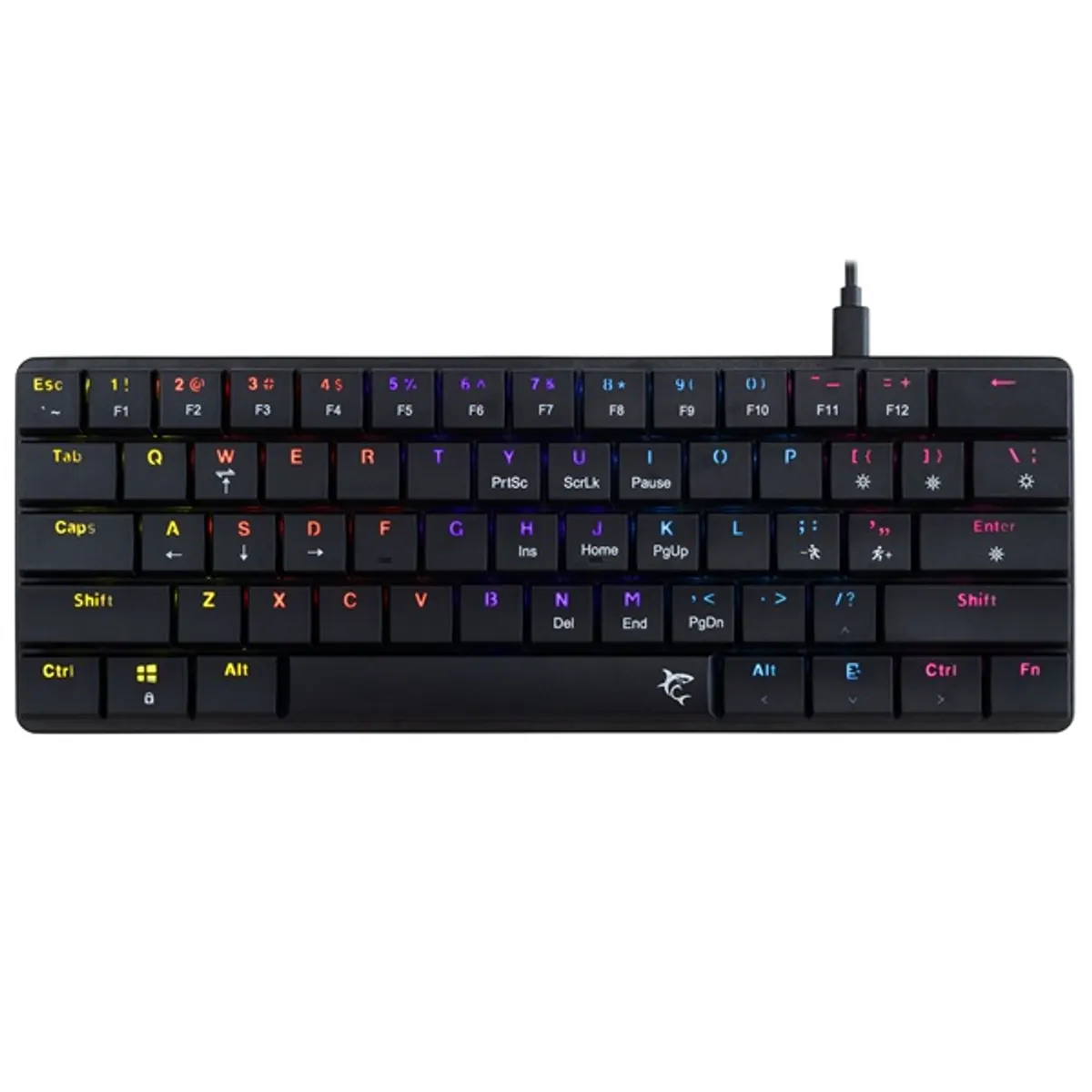 White Shark WS GK-006131-B/BR-US Nagamaki 61/62 alacsony profilú barna kapcsolók RGB USB-C US elrendezés 1,5 m #1