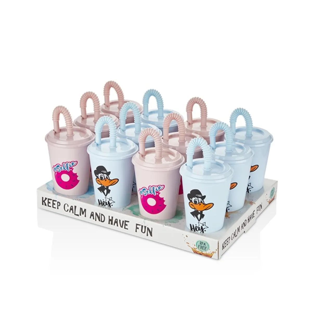 LUXPLASTIC L-00750 Limonádé pohár szívószállal 0,45L #3