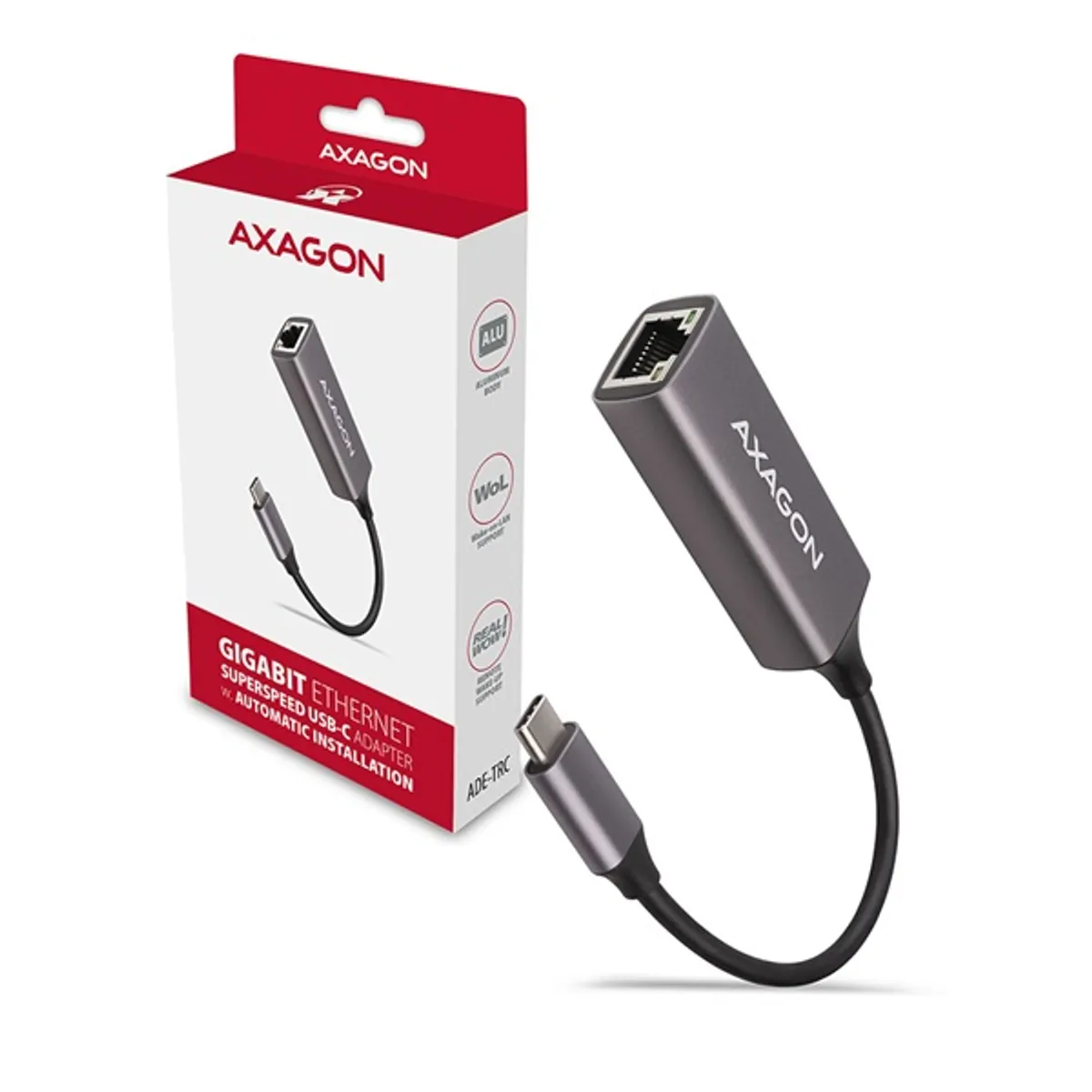 Axagon ADE-TRC USB-C 3.2 Gen1 Gigabit Ethernet adapter 15 cm kábel RJ45 USB 3.2 C #6