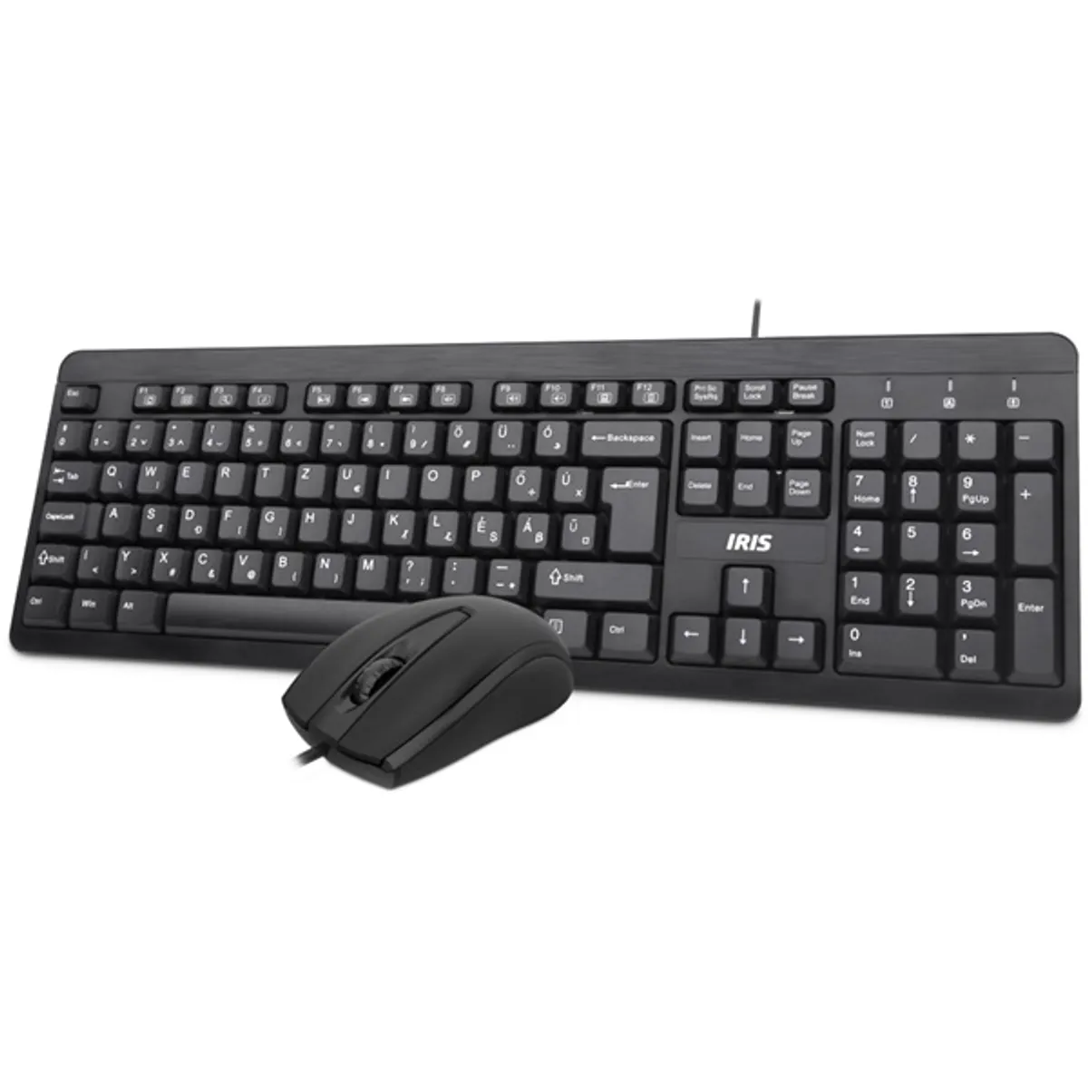 IRIS C-13 billentyűzet és egér USB fekete magyar kiosztás 105 billentyűs 1200 dpi 3 gombos 1,35 m vezetékes #1