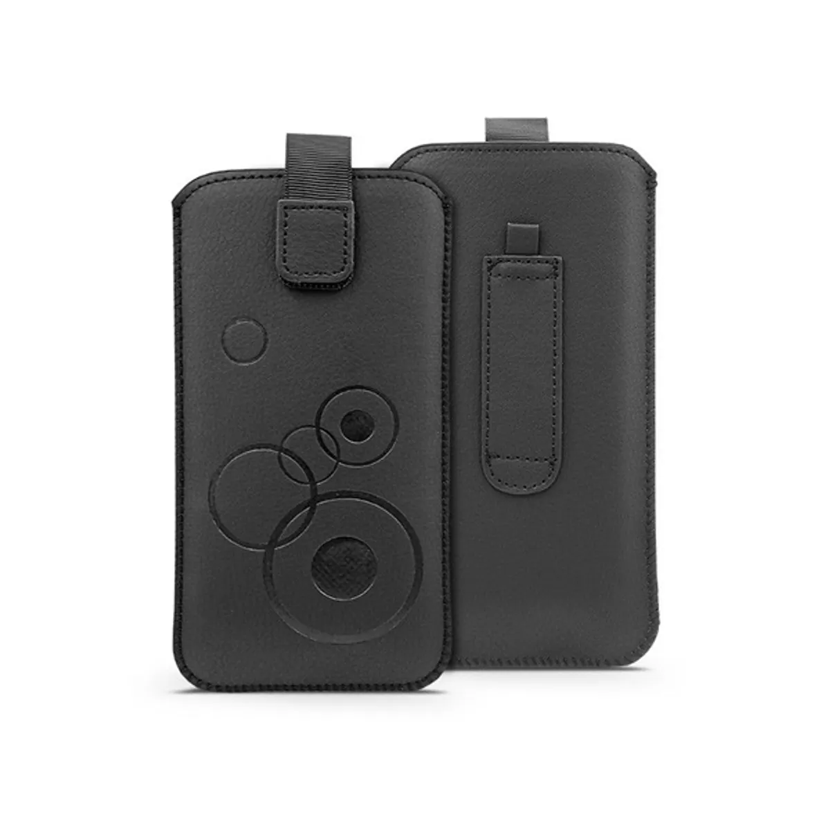 HAFFNER PT-6668 Deco univerzális kihúzható telefontok műbőr fekete 167,5x91 mm #1