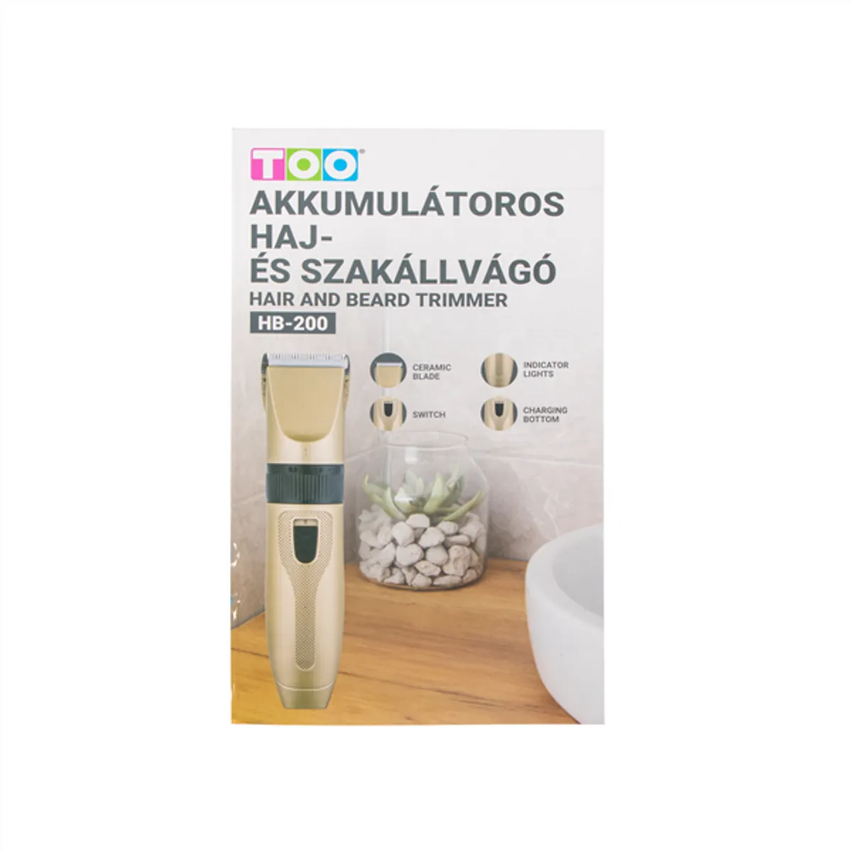 TOO HB-200 Haj- és szakállvágó Rozsdamentes acél pengék 3-12 mm 3 vezetőfésű Tisztítókefe #5