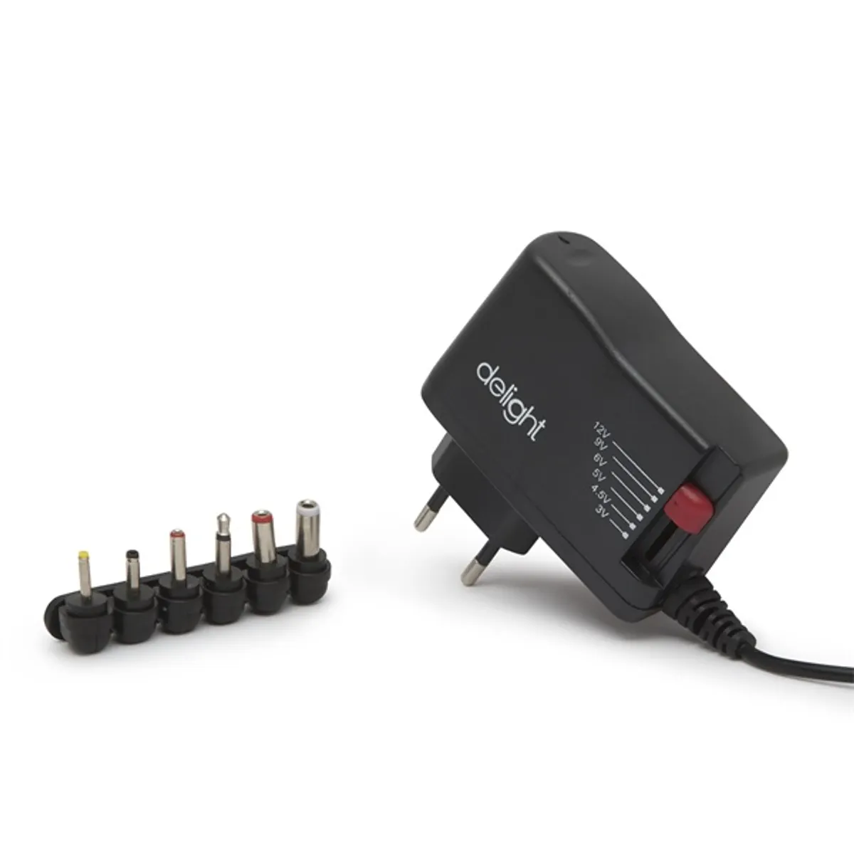 Delight 55056C univerzális adapter DC 3-12V 2,5A 6 db cserélhető dugó 120 cm kábel #1