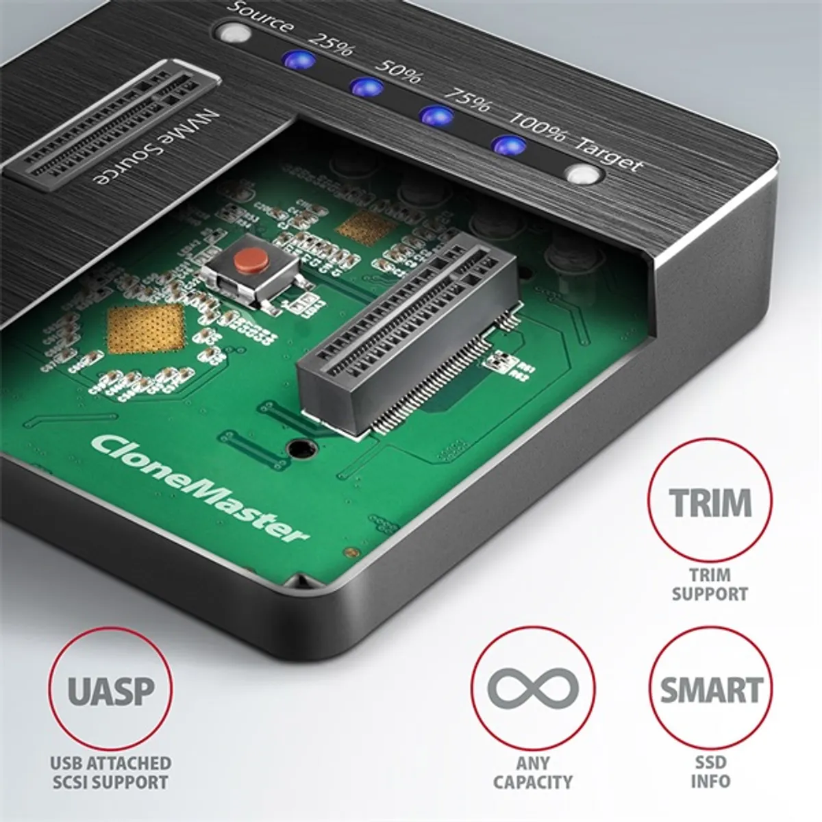 Axagon ADSA-M2C M.2 dokkoló 2x NVMe USB-C alumínium külső #6