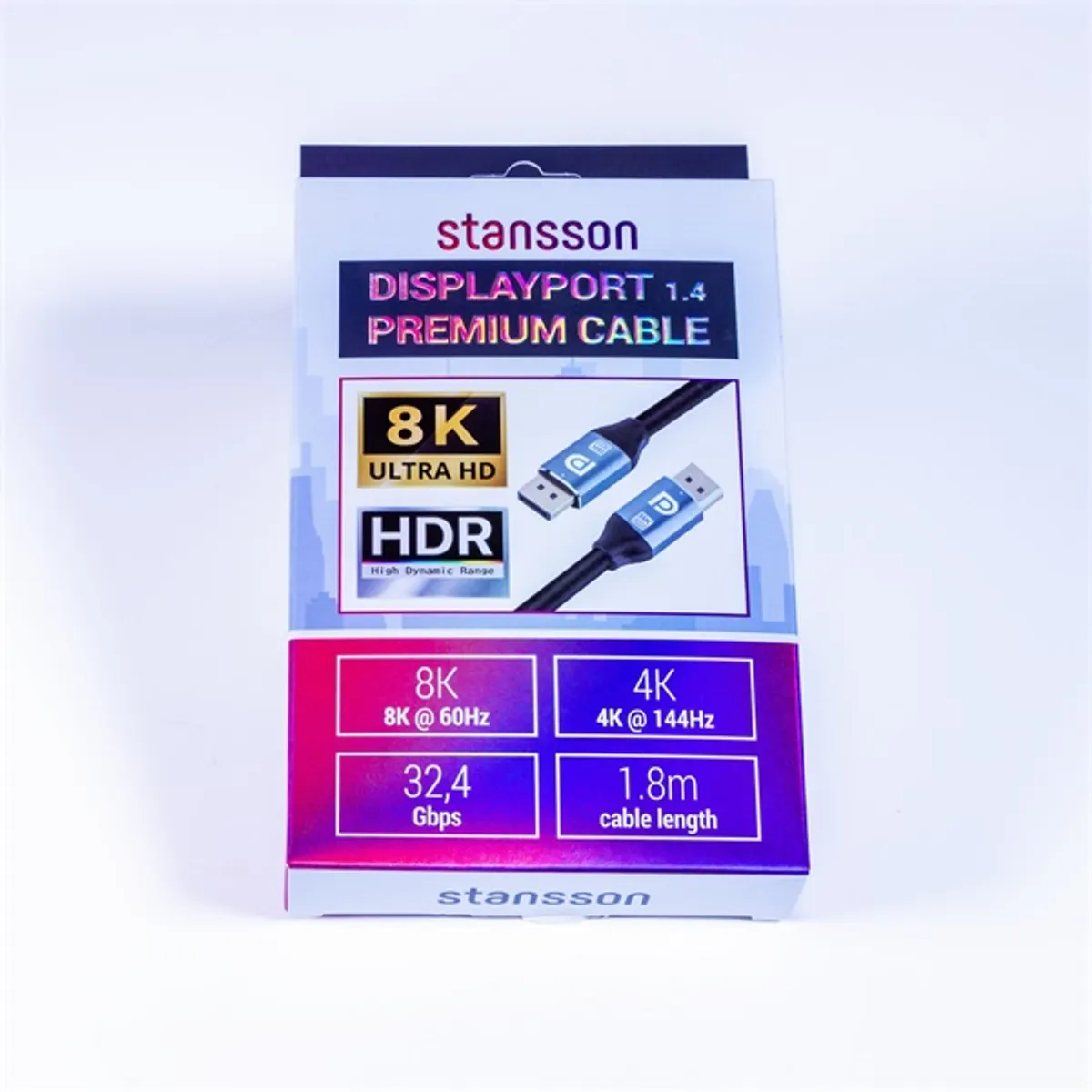 STANSSON SIC-DPHQ-006-D DisplayPort-DisplayPort kábel 1,8 m Fekete v1.4 #3