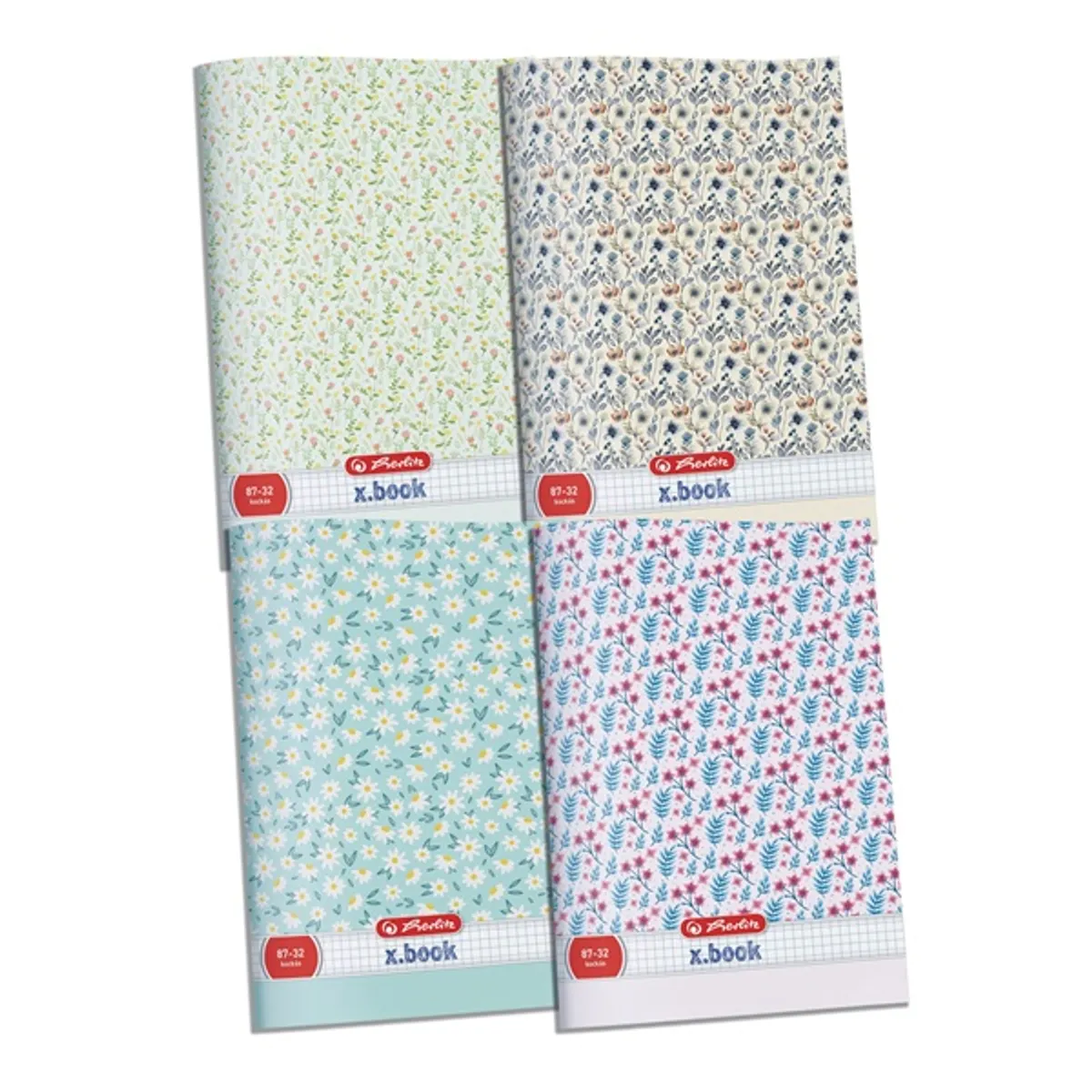Herlitz 09091349 Ladylike A4 kockás füzet 32 lap virágmintás fényes fóliázott fedél álló #1