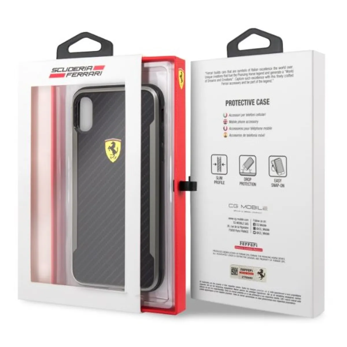 Ferrari FESPCHCI61CBBK SF Racing Shield tok iPhone XR karbon fekete 6,1" #3