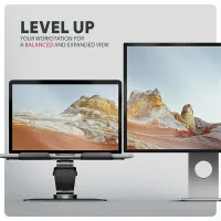 Axagon STND-LRB laptopállvány 360° forgatás, dupla zsanér, kihúzható kar, fekete, 10–17.3" készülékekhez #9