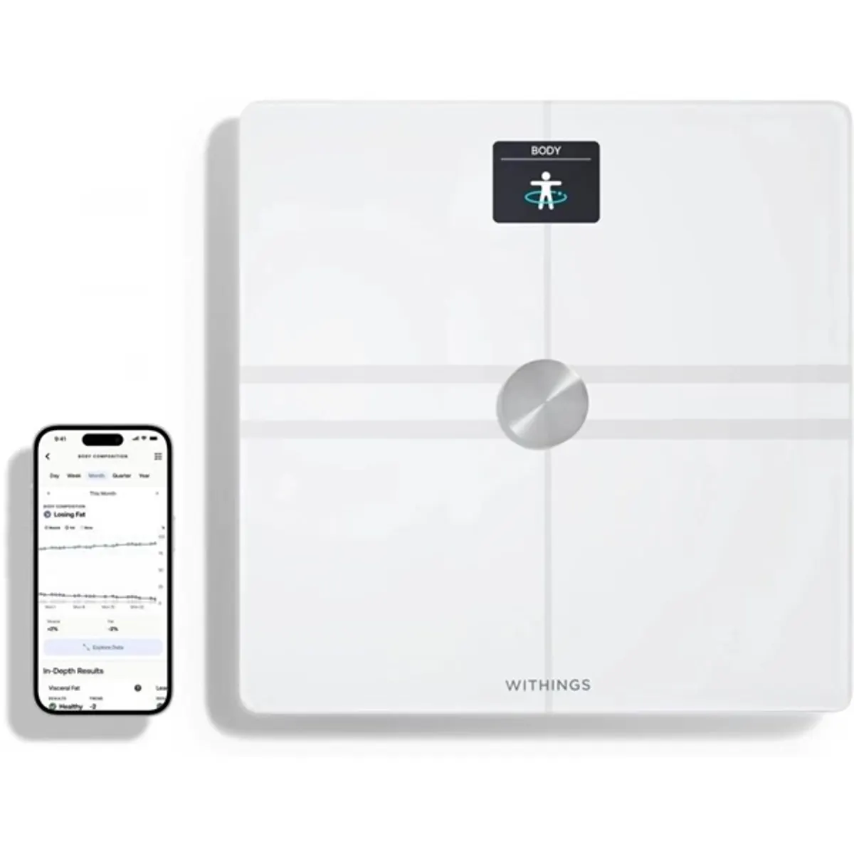 Withings WBS12-WHITE-ALL-INTER Body Comp teljes testanalízis fehér wi-fi lcd 200 kg 50 g 8 felhasználó #2