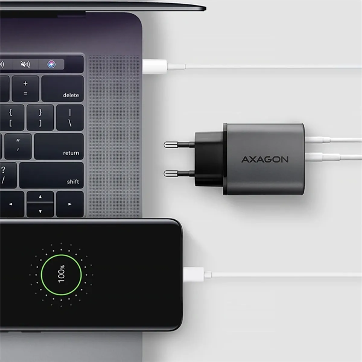Axagon ACU-PQ67 GaN utazó fali töltő 2x USB-C USB-A 67W PD3.0 QC4 #3