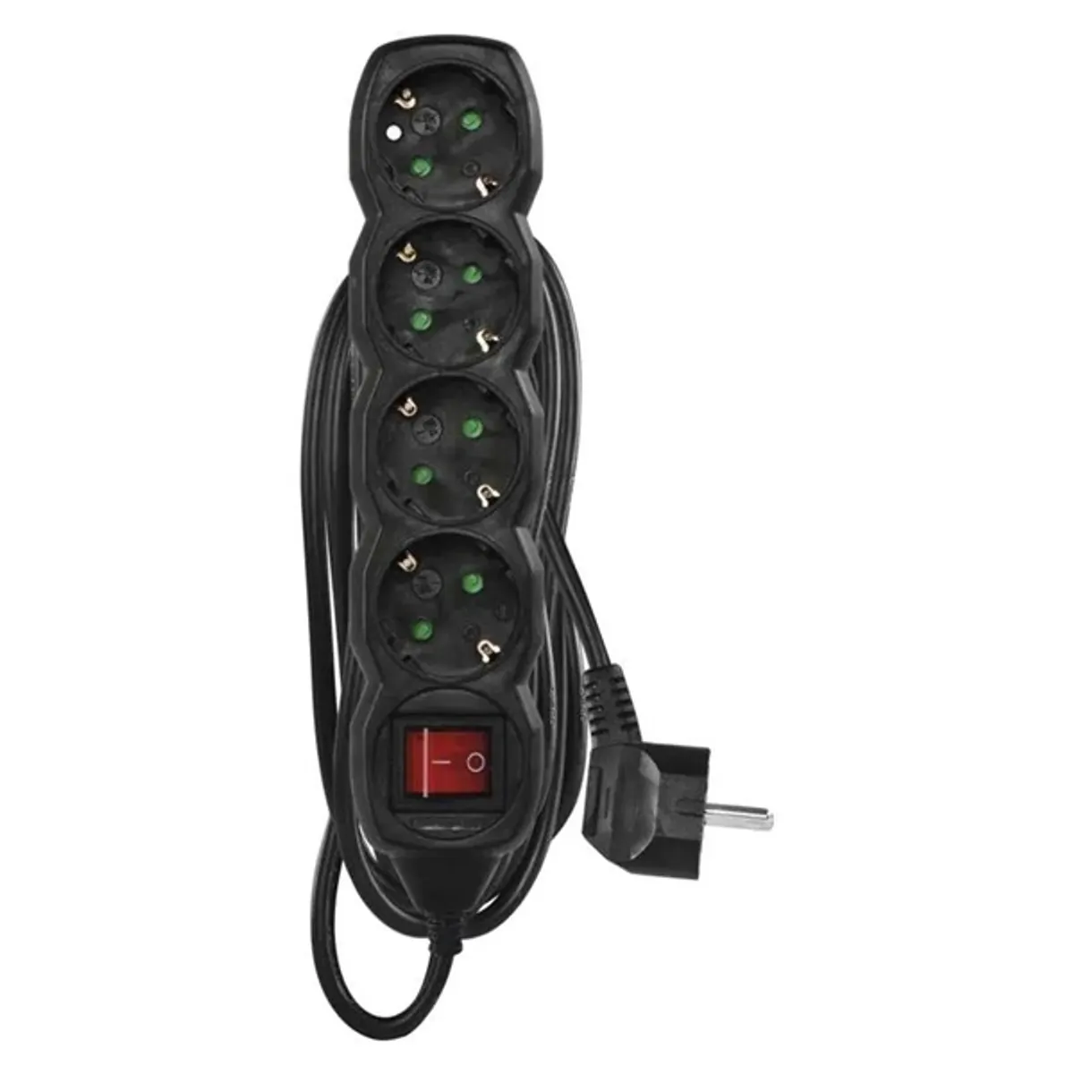 EMOS PC1425R kapcsolós hosszabbító 5 m 4 aljzat fekete 1,5 mm2 #1