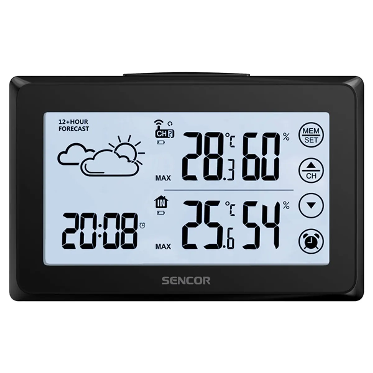 SENCOR 35053955 Időjárás állomás digitális kijelző fekete vezeték nélküli 2xAA 142x92x25 mm #5