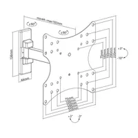 STELL 35057267 SHO 4520 kihúzható fali konzol 23"-42" VESA 75x75;100x100;200x100;200x200 20 kg forgatható 90° billenthető 10° fekete acél #5