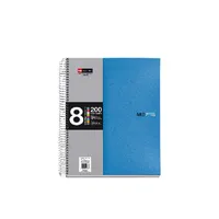 Miquelrius A15246187 a4 kockás spirálfüzet kék 8x25lapos fedél PP regiszteres