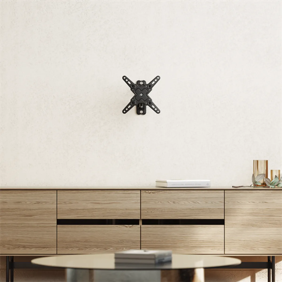 SBOX LCD-223-2 13"-43" dönthető, forgatható, VESA 75x75-200x200, max terhelhetőség 20 kg, fekete acél, kábelrendező #8