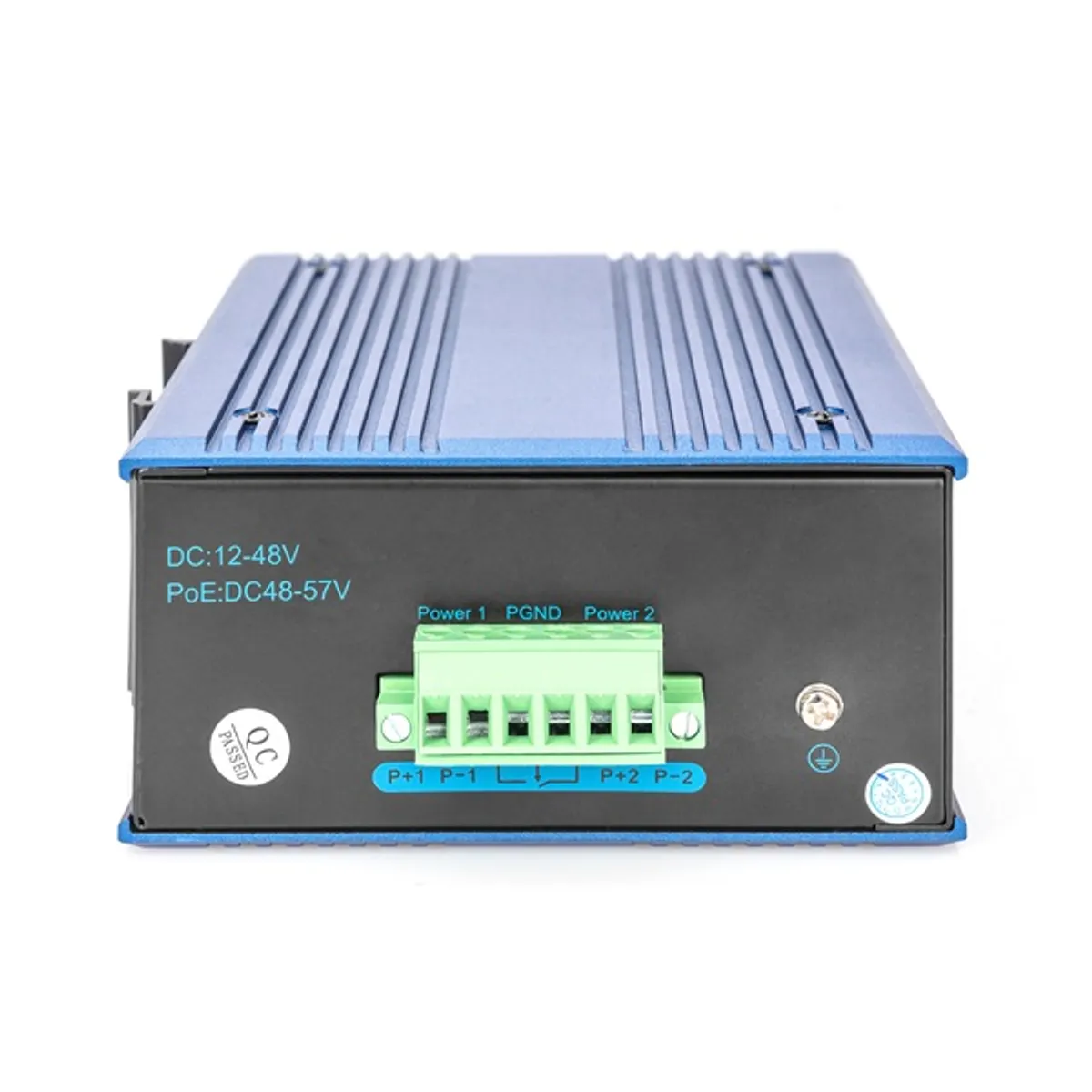 DIGITUS DN-650106 Ipari 8-portos Fast Ethernet Switch Fém Fekete-kék DIN-sínre és falra szerelhető #2