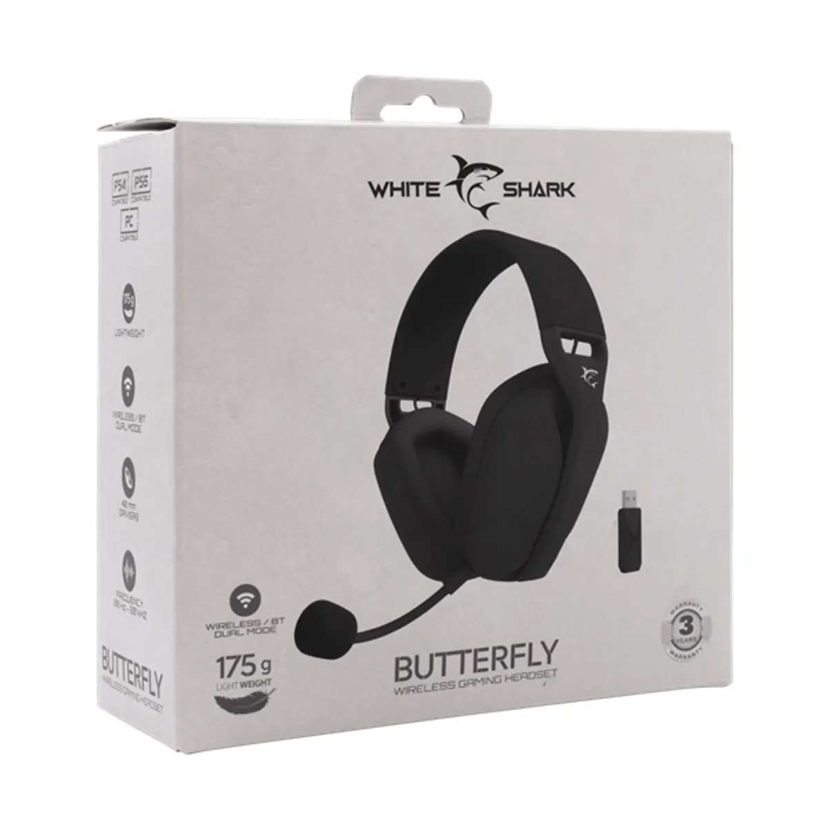 White Shark WS WGH-2442B gaming fejhallgató 40 mm hangszóró, 20-20000 Hz, 32 ohm, bluetooth, usb, 3,5 mm jack, pc; mac; konzol, balos mikrofon #8