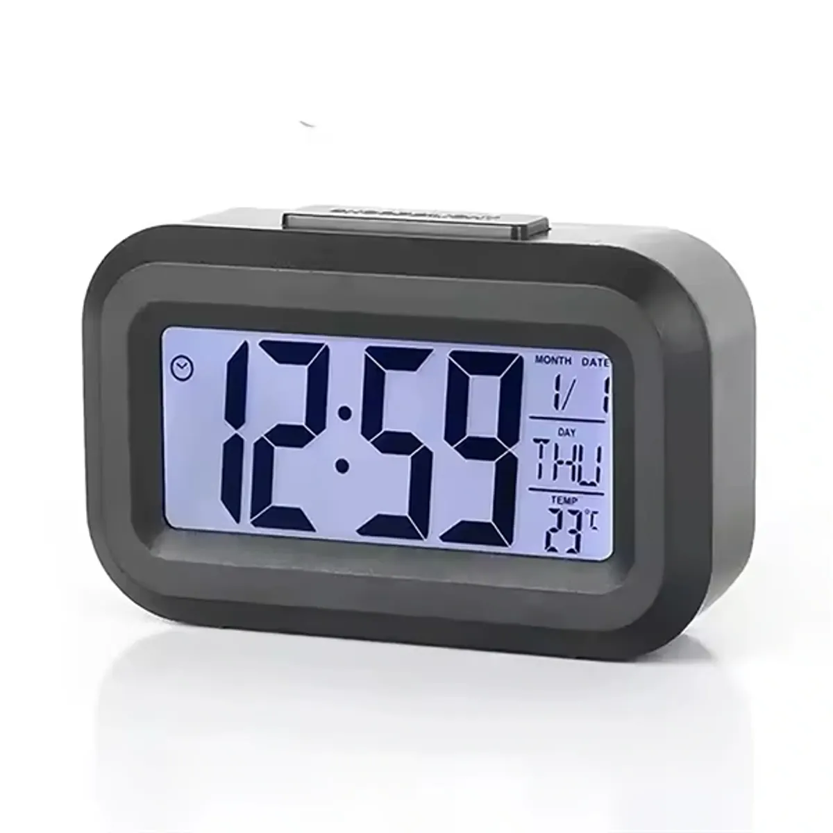 TOO DC-102-B Digitális ébresztőóra LED kijelző fekete 12-24 órás formátum hónap nap óra és perc kijelzés hőmérséklet kijelzés automatikus fényerő #1