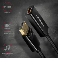 AXAGON RVD-HI14N DisplayPort-HDMI adapter fekete szerelt 15 cm displayport apa hdmi anya #2