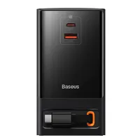 Baseus PSLR000301 PowerCombo töltőállomás 65W univerzális 2 USB-C 1 USB-A kihúzható kábel 1,5 m fekete #5