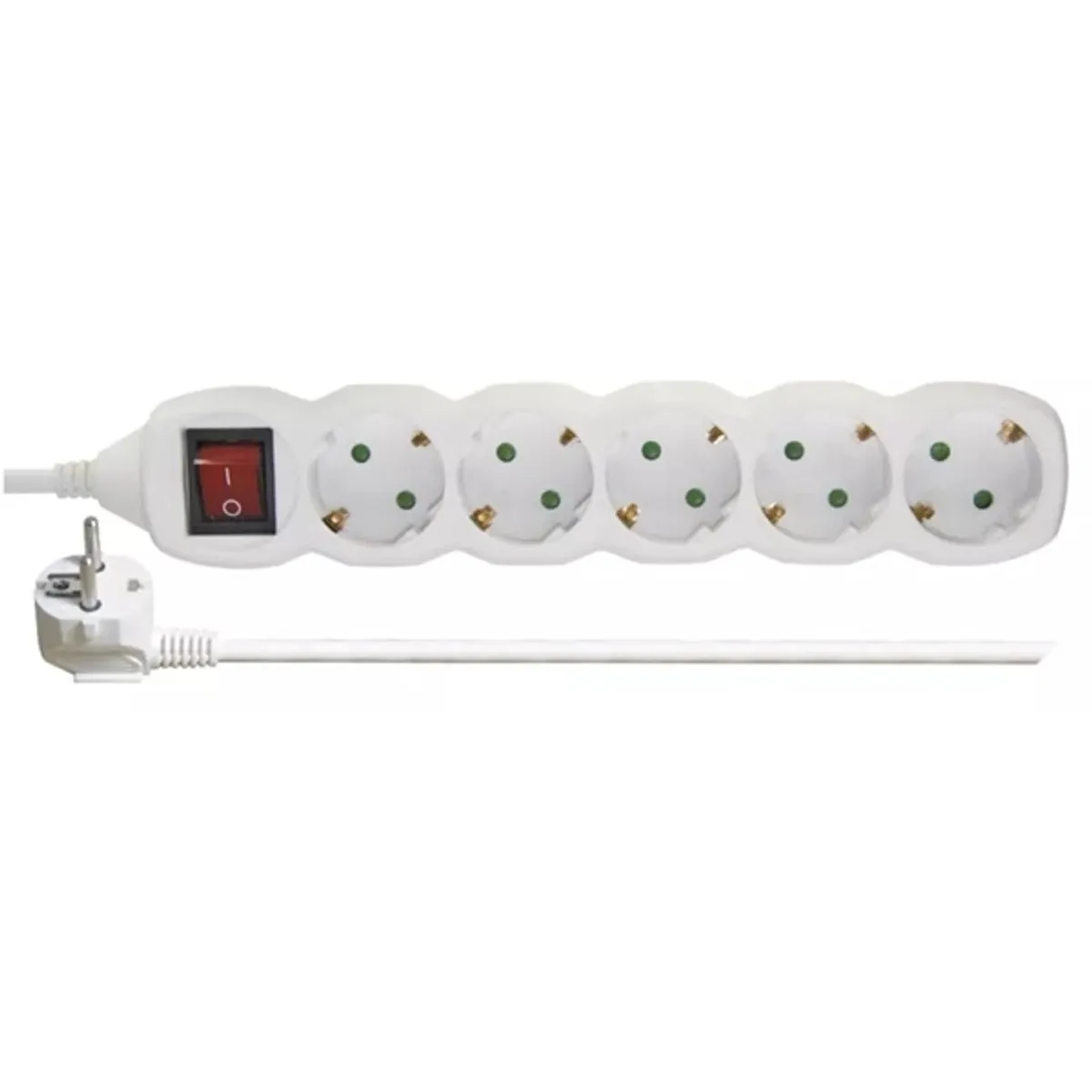 EMOS P1525R hálózati elosztó kapcsolóval 5 aljzat, 5 m, 1,5 mm2, fehér #1